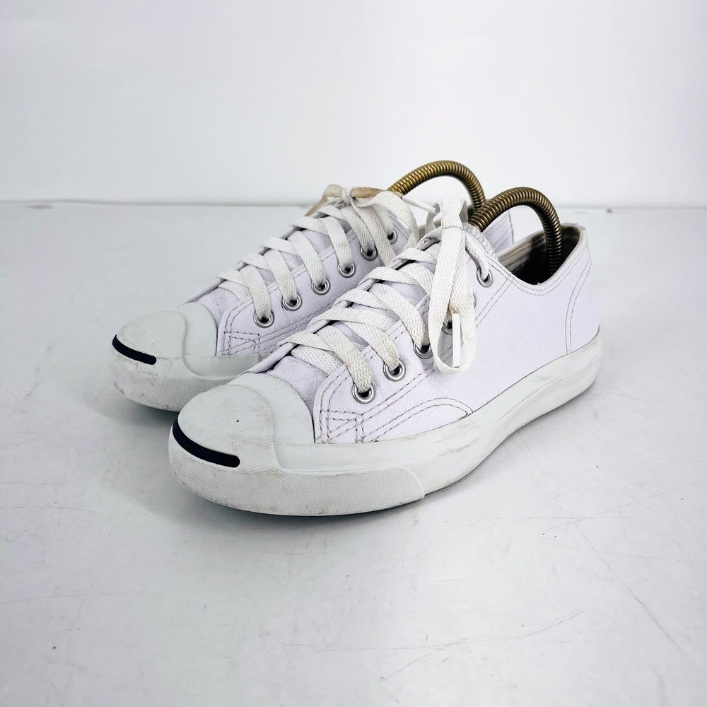 Converse Jack Purcell White Leather Low Top Sneakers 1S961 Womens 7 Mens 5.5